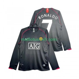 Maillot de Foot Manchester United Critstiano Ronaldo 7 2007 2008 Extérieur Retro Manches Longues
